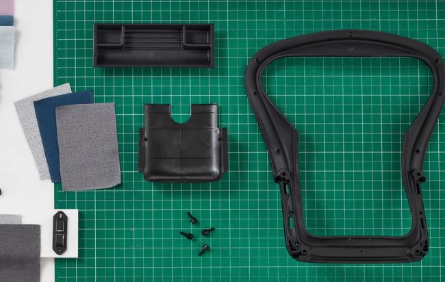 fabrication du siège de bureau Aeron d'Herman Miller