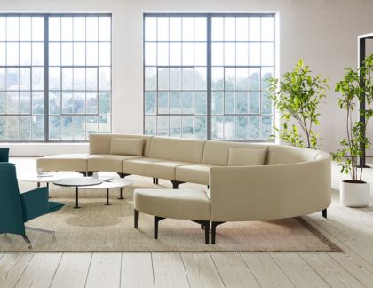 banquette d'accueil beige panoramique