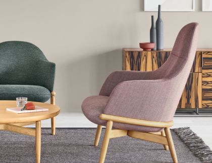 fauteuil d'accueil professionnel avec style scandinave rose et vert